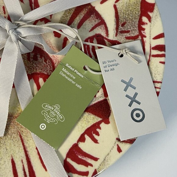 Big Flowers 4 Designs/4 pcs John Derian For Target Melamine Salad Dessert Plates - Picture 5 of 5